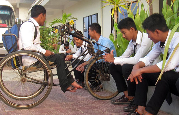 Provide wheelchairs and elevator in Cambodia