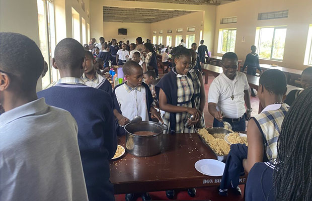 Students at school receive much-needed nutrition from meals in a food program.