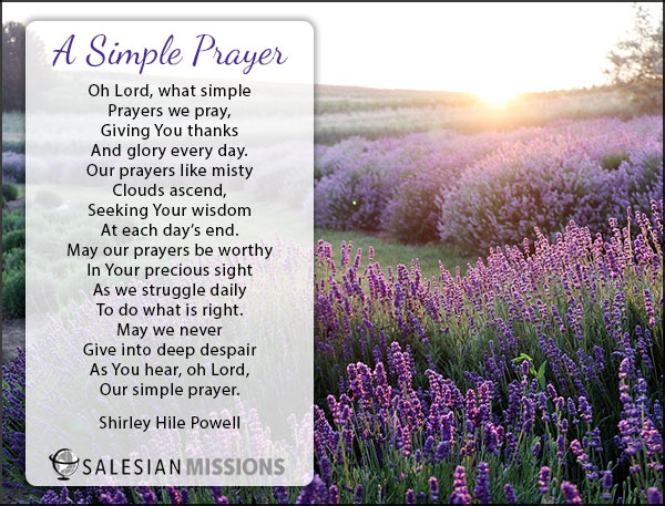 July 2025 enews inspirational poem - A Simple Prayer